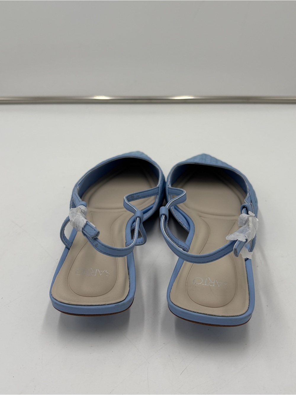 Franco Sarto Pheby Slingback Kitten Heel Blue Leather Woven Women’s Size 9 NWOT - Picture 5 of 8